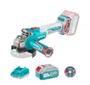 PULIDORA INALAMBRICA 4 1/2 INDUSTRIAL 20 V 900W INCLUYE BATERIA 4.0 AH, CARGADOR Y 5 DISCOS, MOTOR SIN ESCOBILLAS INDUSTRIAL SUPER TOTAL (UTAGLI261521)