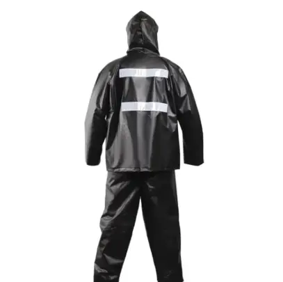 CONJUNTO IMPERMEABLE NEGRO C18 REFLECTIVO ESPALDA T XL