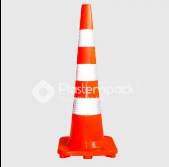 CONO BASE NARANJA 90 CM 3 CINTAS REFLECTIVAS