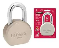CANDADO ACERO REDONDO CORTO 65MM LLAVE PUNTOS HERMEX 43336