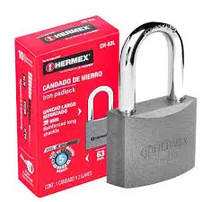 CANDADO HIERRO 60MM GANCHO LARGO HERMEX 43802