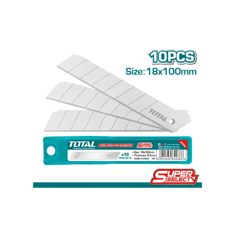 REPUESTO BISTURI 18 X 100 MM JUEGO X 10 UNIDADES SUPER SELECT TOTAL THT519112