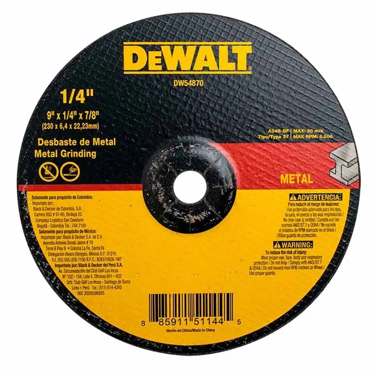 DISCO METAL 4.5 X 1/4 PULIR DEWALT