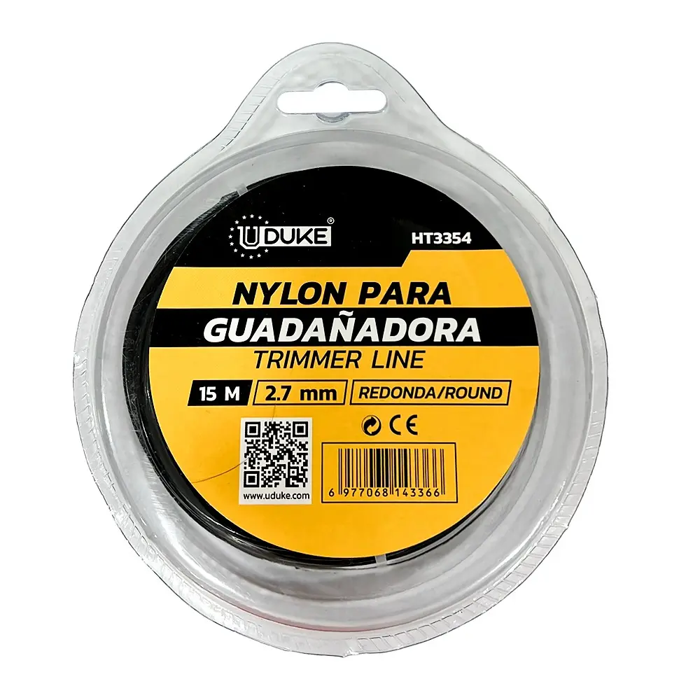 NYLON PARA GUADAÑADORA 2.7MM X 15M NEGRO UDUKE HT3354