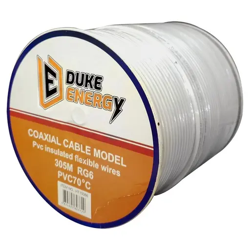 CABLE COAXIAL RG-6 BLANCO ROLLO X 305 MTS AL 95%
