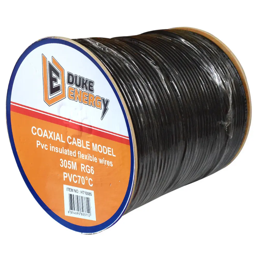 CABLE COAXIAL RG-6 NEGRO ROLLO X 305 MTS AL 95%
