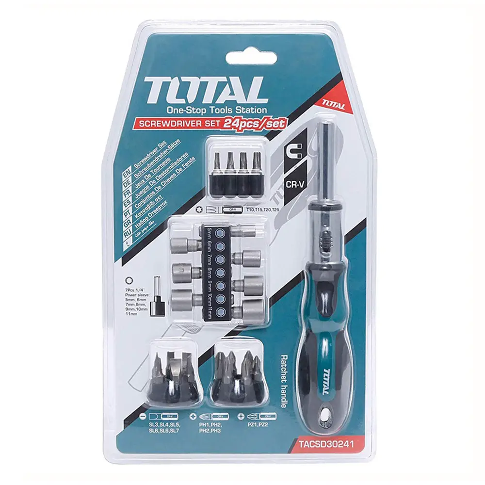 DESTORNILLADOR RACHE BLISTER X 24 PZS TOTAL TACSD30246