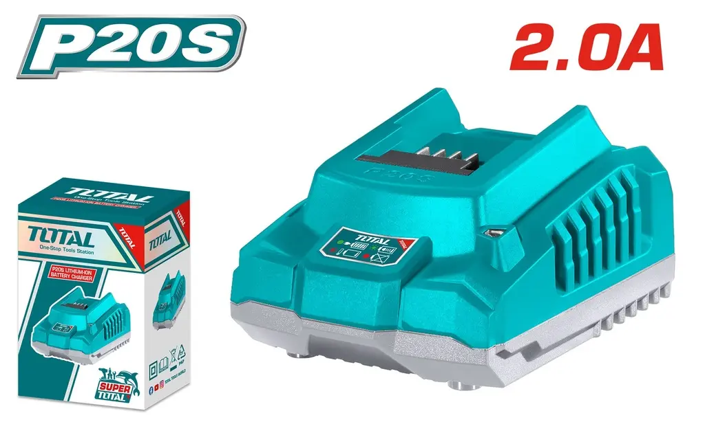 CARGADOR DE BATERIA 20V INDUSTRIAL INTELIGENTE TOTAL UTFCLI2001
