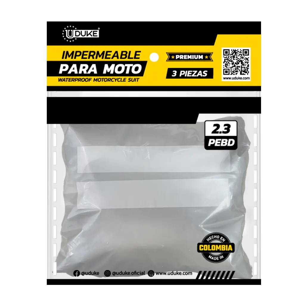 IMPERMEABLE PARA MOTO PLASTICO COMPLETO REFLECTIVO PRO-PREMIUM TALLA L IPL