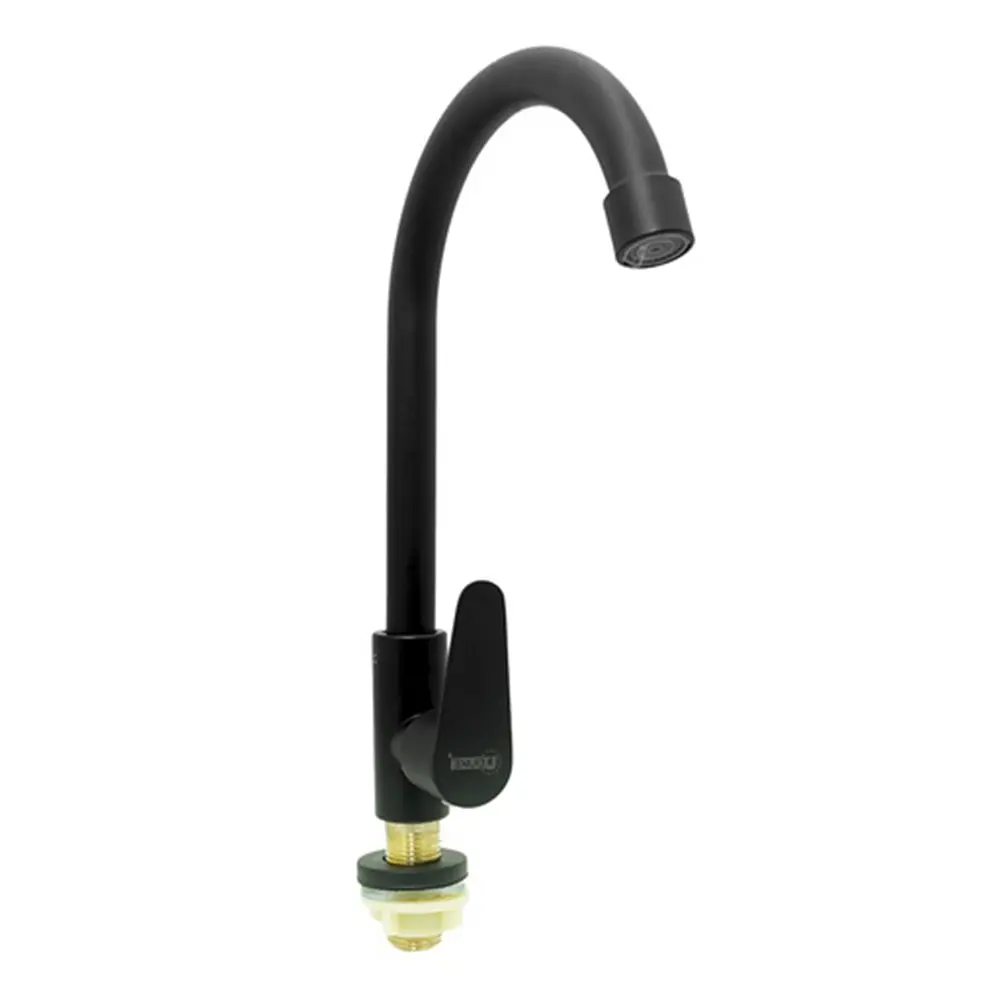 LLAVE LAVAMANOS ACERO INOXIDABLE REDONDA NEGRO UDUKE HT2043