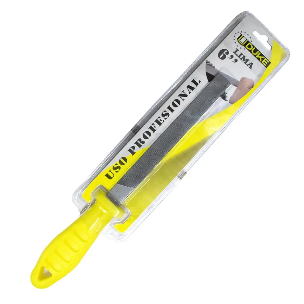 LIMA PLANA 6 CON MANGO AMARILLO EN BLISTER UDUKE HT1410