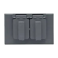 TAPA TOMA DOBLE PLASTICA EXTERIOR GRIS