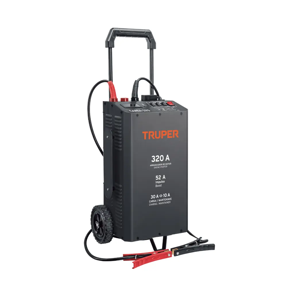 CARGADOR DE BACTERIAS 52 A, ARRANCADOR DE 320A, 12V/24V TRUPER 104021