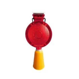 FLASHER LUZ INTERMITENTE O FIJA CELDA SOLAR BASE CONICA
