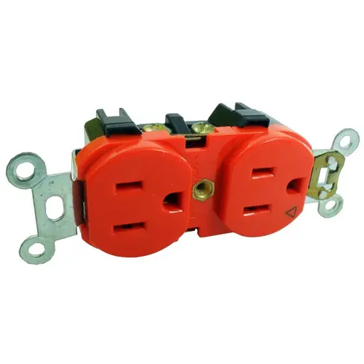 TOMA DOBLE TIPO LEVITON NARANJA RETIE