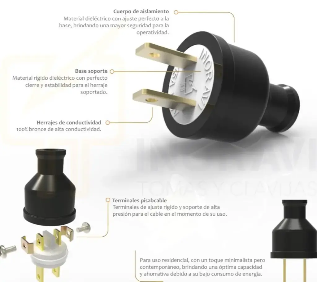 CLAVIJA CAUCHO PEQUEÑA 15AMP INORAVI CPR15