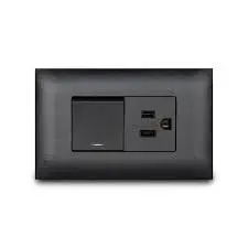 TOMA + INTERRUPTOR BLACK