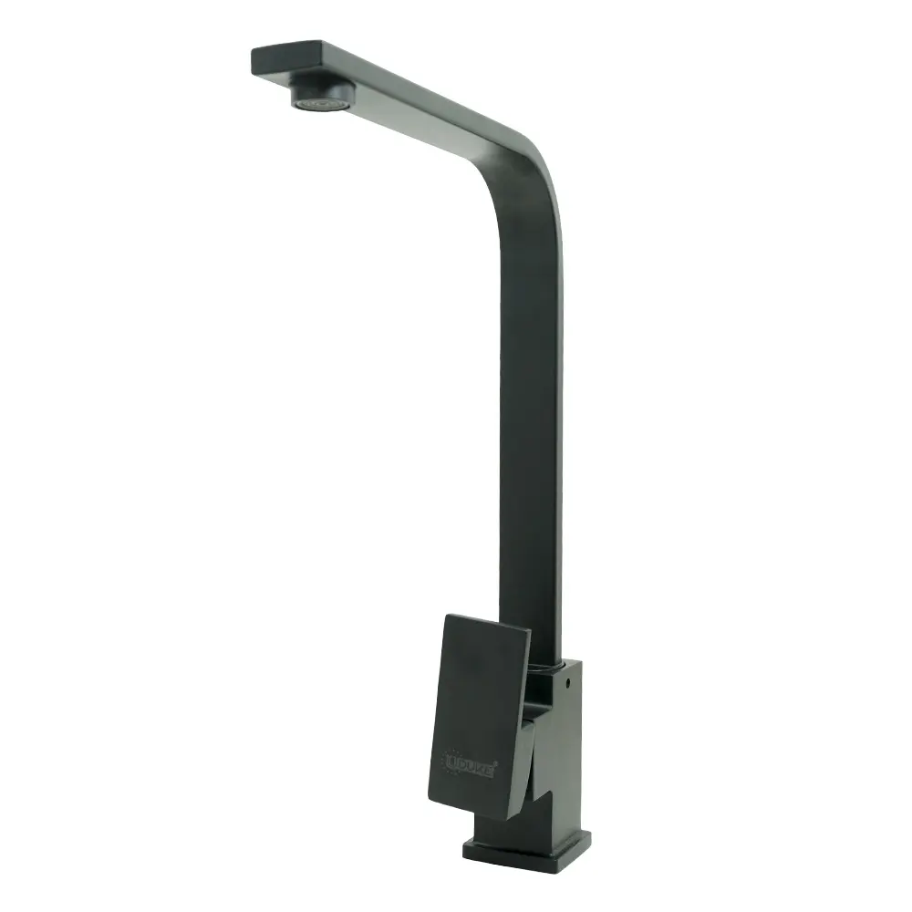 LLAVE LAVAPLATOS MONOCONTROL ACERO INOXIDABLE CUADRADA PLANA NEGRA UDUKE HT2040