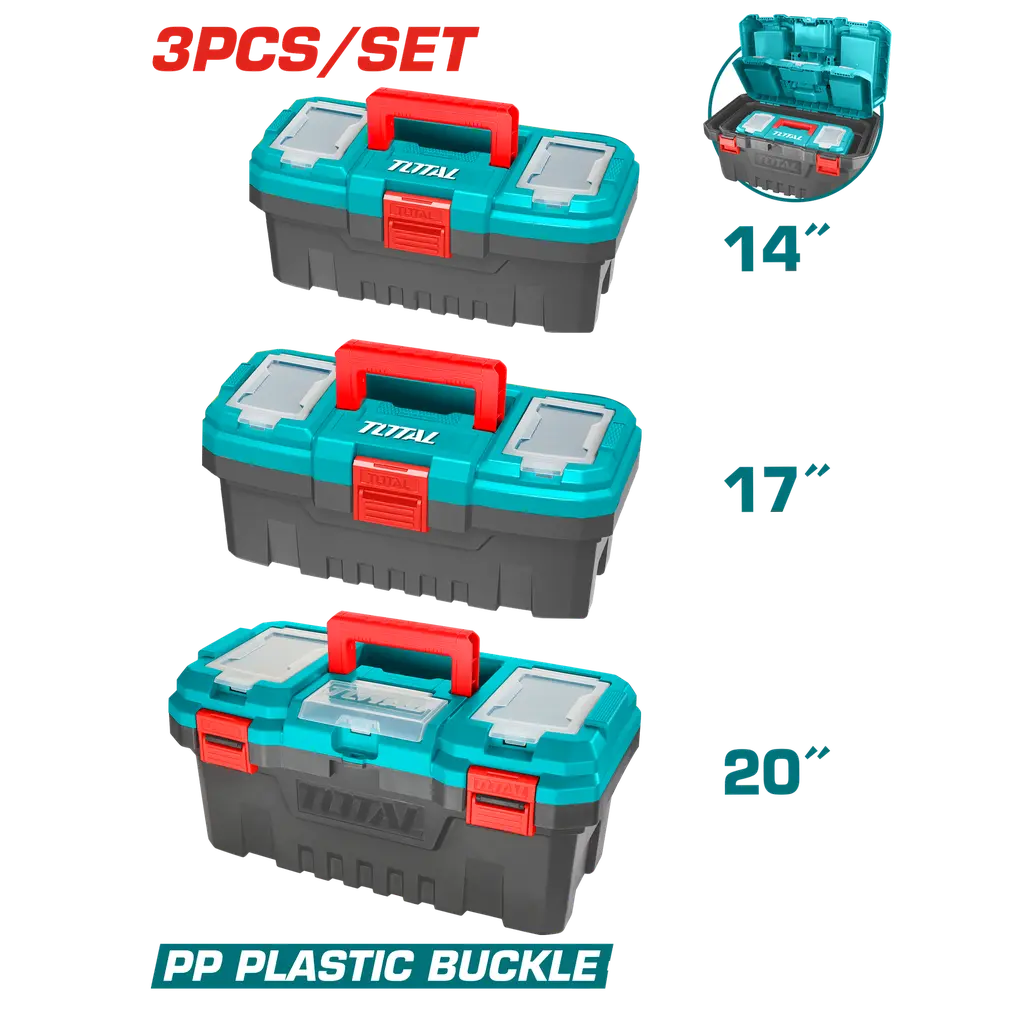 SET DE 3 CAJA HERRAMIENTA 14", 17" y 20" TOTAL TPBXK0031