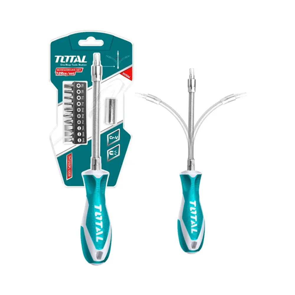 DESTORNILLADOR FLEXIBLE EN BLISTER INCLUYE 12 PUNTAS TOTAL THT250FL1206