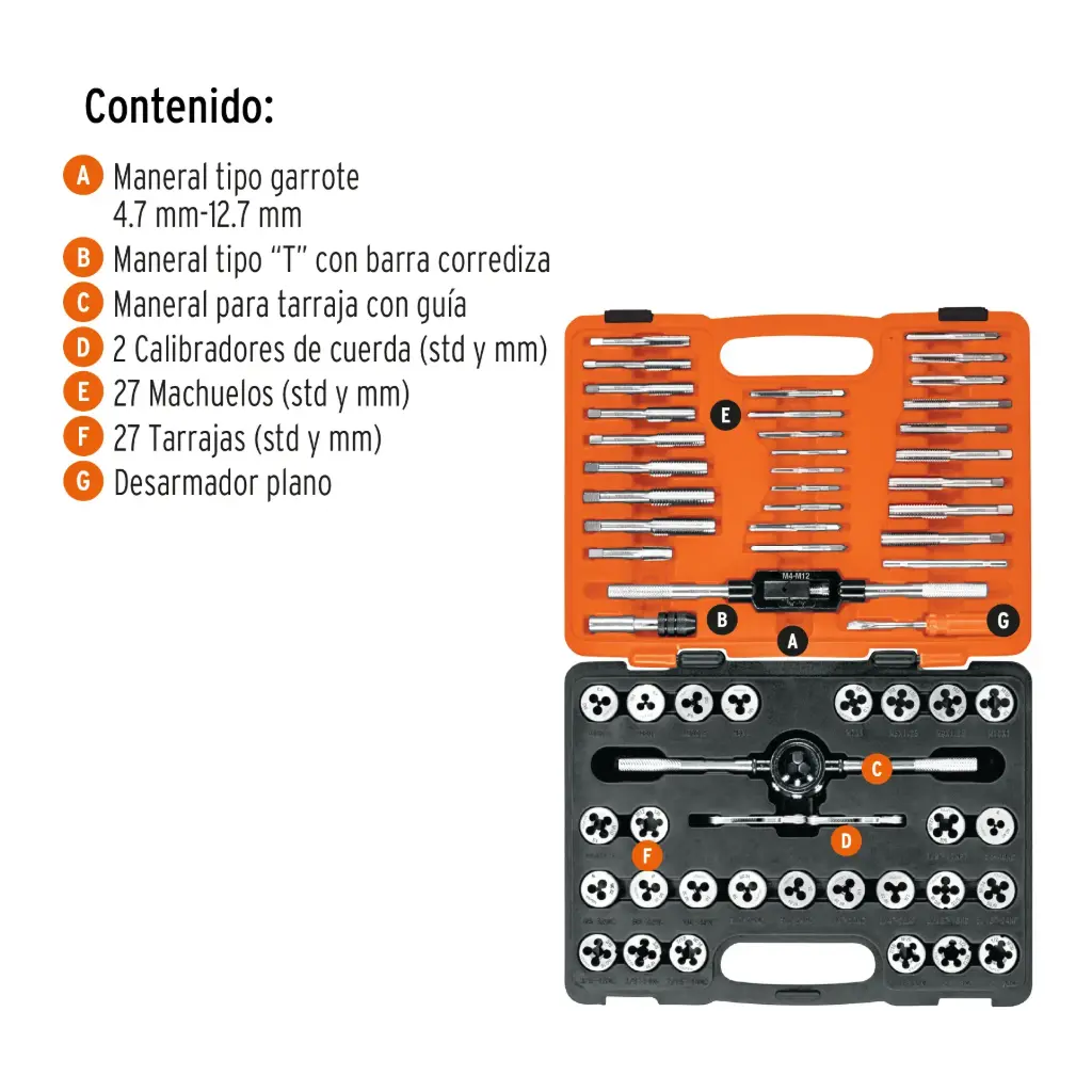 JUEGO 60PZS TARRAJAS MACHUELOS TRUPER 11442
