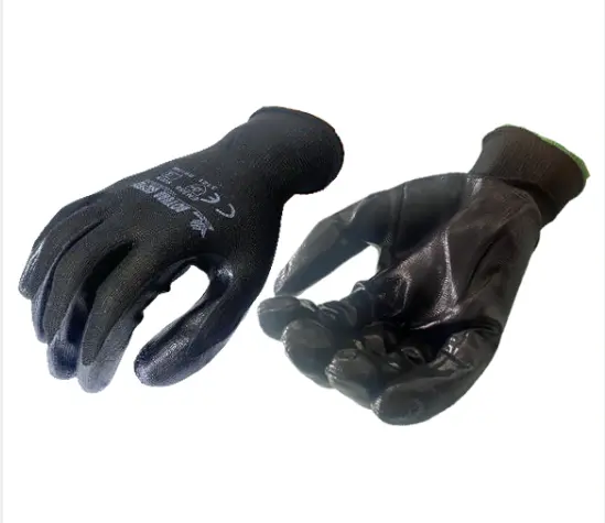 GUANTE POLIESTER PALMA NITRILO T 8 BLACK