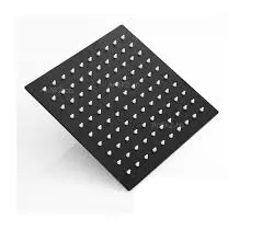 SALIDA DUCHA NEGRA CUADRADA INOX 8"