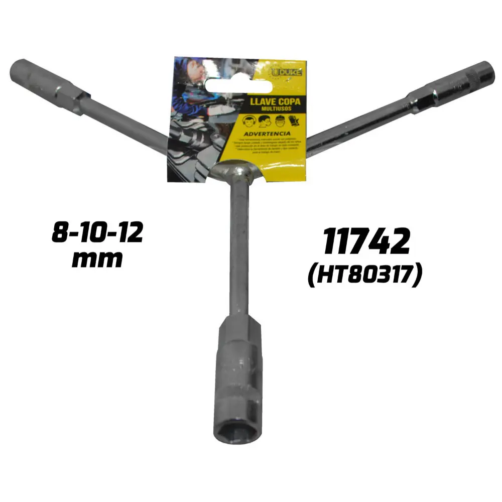 TRICETA LLAVE COPA EN Y CON CUADRANTE 8-10-12 MM UDUKE HT80317