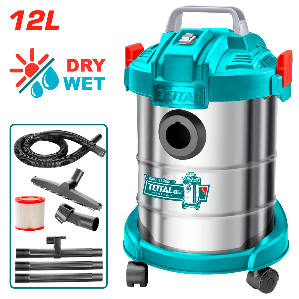 ASPIRADORA Y SOPLADORA PARA HUMEDO Y SECO 12L 800W INCLUYE ACCESOSIROS SUPER TOTAL UTVC14122