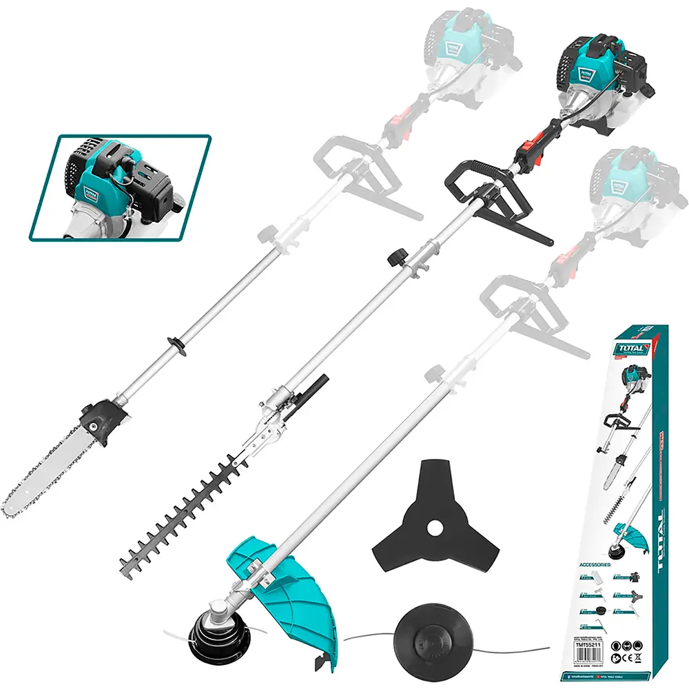 GUADAÑADORA MULTIUSOS A GASOLINA 2.2HP 52CC 3 EN 1 TOTAL TMT55211