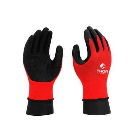 [SPF1681] GUANTE LATEX THOR ROJO NEGRO 8