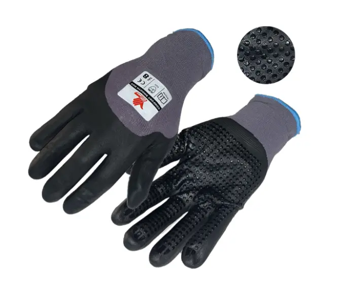 GUANTE NYLON NITRILO ESPUMADO PUNTOS PALMA T 9