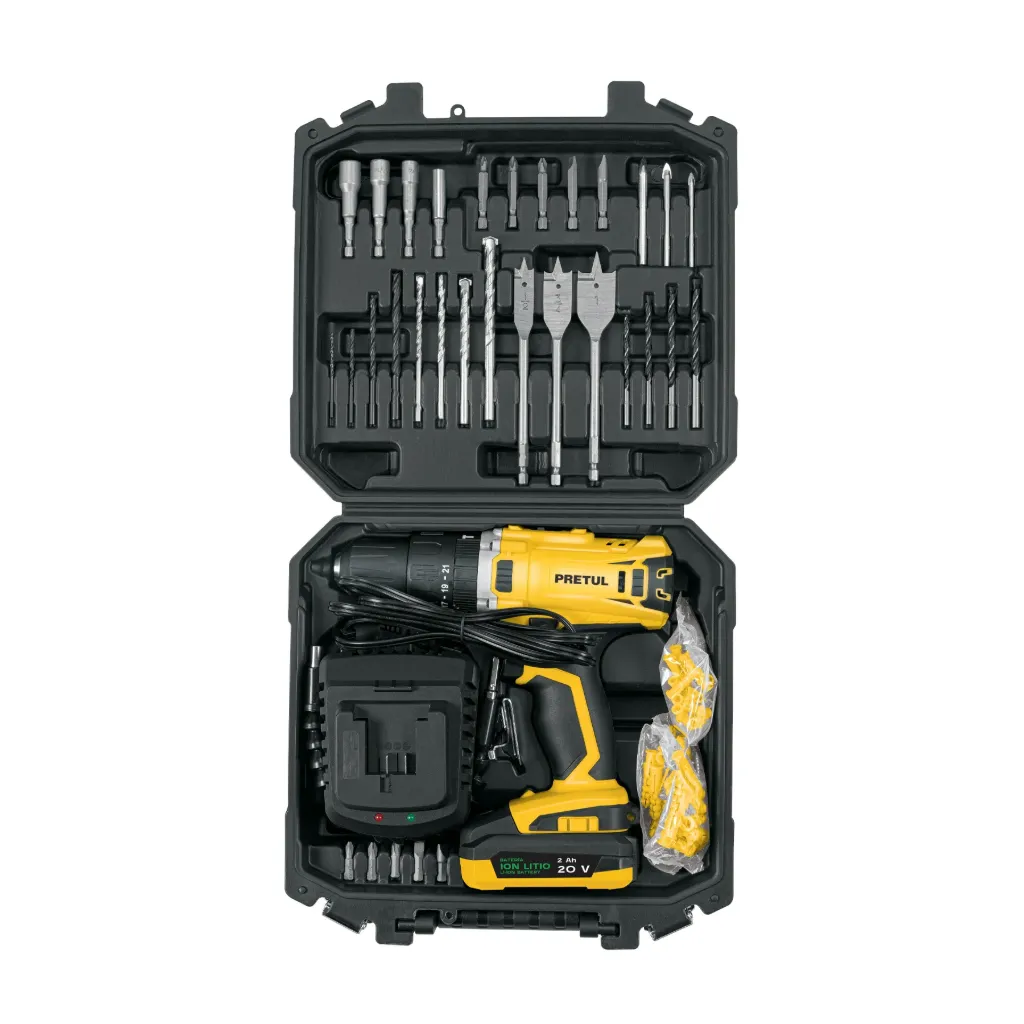 KIT ROTOMARTILLO/DESTORNILLADOR 1/2",20V, PRETUL 29000