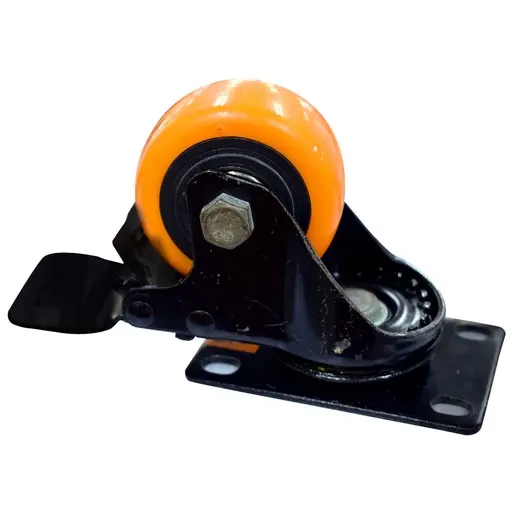 RODACHINA CON FRENO NARANJA 2 1/2" 100KG